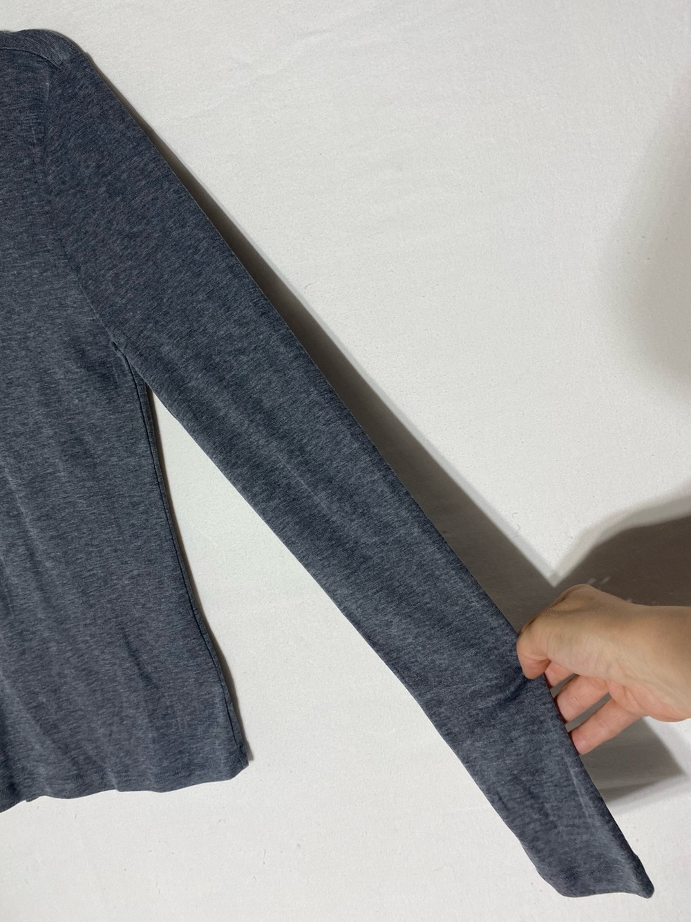 H&M Grey Lyocell Wool Blend Mock Neck Long Sleeve Top L Normcore Contemporary - Picture 9 of 14
